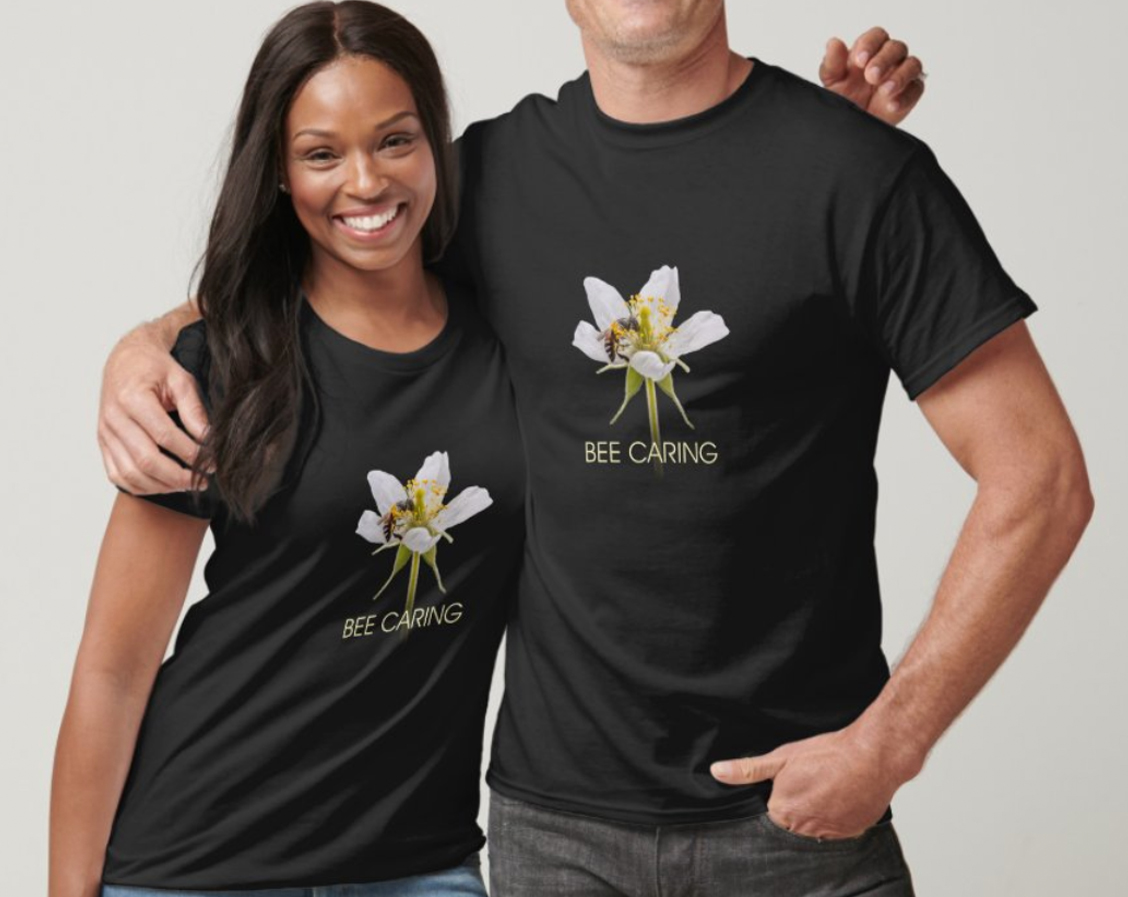 bee in a white flower - Bee Caring